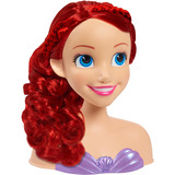 Just Play Disney Princess - Cabeza de Estilismo Ariel, Cabeza de maquillaje y peluquería 
