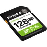 Kingston 128 GB SDXC Canvas Select Plus Gen3 150 MB/s C10 UHS-I U1 V10, Tarjeta de memoria 128 GB, SD, Clase 10, UHS-I, 150 MB/s, Class 1 (U1)