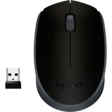 Logitech M171 Ratones, Ratón negro/Gris, Ambidextro, Óptico, RF inalámbrico, 1000 DPI, Gris