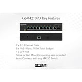 Netgear GSM4210PD Gestionado L2/L3 Gigabit Ethernet (10/100/1000) Energía sobre Ethernet (PoE) Negro, Interruptor/Conmutador Gestionado, L2/L3, Gigabit Ethernet (10/100/1000), Bidireccional completo (Full duplex), Energía sobre Ethernet (PoE), Montaje en rack