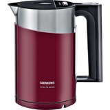 Siemens TW86104P tetera eléctrica 1,5 L 2400 W Negro, Rojo, Acero inoxidable, Hervidor de agua rojo oscuro/Acero fino, 1,5 L, 2400 W, Negro, Rojo, Acero inoxidable, Plástico, Acero inoxidable, Ajustes de termostato, Indicador de nivel de agua