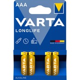 VARTA 04103 Batería de un solo uso AAA Alcalino Batería de un solo uso, AAA, Alcalino, 1,5 V, 4 pieza(s), Oro, Amarillo