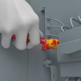 Wera 8007 A VDE Carraca Zyklop, 1/4" rojo/Amarillo