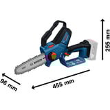 Bosch Sierra de poda a batería GKE 18V-20 Professional solo, 18 Voltios, Motosierra azul