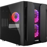 Chieftec Chieftronic M2 Cubo Negro, Cajas de torre negro, Cubo, PC, Negro, micro ATX, Mini-ITX, SPCC, Vidrio templado, Juego