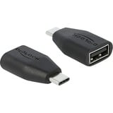 DeLOCK 66528 cambiador de género para cable USB Type-C USB tipo A Negro, Adaptador negro, USB Type-C, USB tipo A, Negro