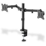 Digitus Soporte de monitor universal doble con fijación a presión negro, Abrazadera, 8 kg, 38,1 cm (15"), 81,3 cm (32"), 100 x 100 mm, Negro