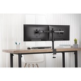 Digitus Soporte de monitor universal doble con fijación a presión negro, Abrazadera, 8 kg, 38,1 cm (15"), 81,3 cm (32"), 100 x 100 mm, Negro