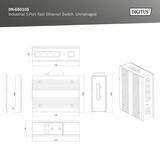 Digitus Switch de red Fast Ethernet de 4 puertos, industrial, Interruptor/Conmutador 