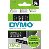 Dymo D1 - Etiquetas estándar - Blanco sobre negro - 12mm x 7m, Cinta de escritura Blanco sobre negro, Poliéster, Bélgica, -18 - 90 °C, DYMO, LabelManager, LabelWriter 450 DUO