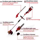 EINHELL 3410901 desbrozadora/bordeadora Batería Negro, Rojo, Cortabordes rojo/Negro, Negro, Rojo, Batería, 18 V