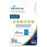 MediaRange Color Edition 64 GB, Lápiz USB blanco/Celeste