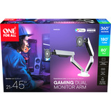 One for all Brazo universal para doble monitor de juegos, Soporte de monitor blanco