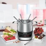 Rommelsbacher F 1200 fondue, gourmet y wok 1,5 L 6 personas(s) acero fino/Negro, 6 personas(s), 1,5 L, Negro, Acero inoxidable, Alrededor, Acero inoxidable, Botones