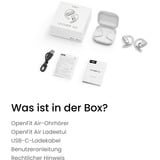 Shokz OpenFit Air, weiss Auriculares Inalámbrico gancho de oreja Llamadas/Música/Deporte/Uso diario Bluetooth Blanco blanco, weiss, Inalámbrico, Llamadas/Música/Deporte/Uso diario, 50 - 16000 Hz, Auriculares, Blanco