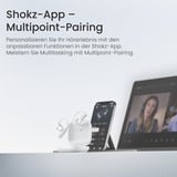 Shokz OpenFit Air, weiss Auriculares Inalámbrico gancho de oreja Llamadas/Música/Deporte/Uso diario Bluetooth Blanco blanco, weiss, Inalámbrico, Llamadas/Música/Deporte/Uso diario, 50 - 16000 Hz, Auriculares, Blanco