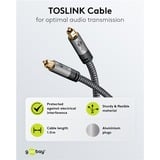 goobay 65307, Cable negro/Plateado