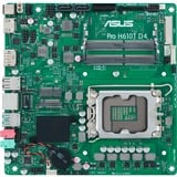 ASUS Pro H610T D4-CSM Intel H610 LGA 1700 Thin Mini ITX, Placa base Intel, LGA 1700, Intel® Celeron®, Intel® Core™ i3, Intel® Core™ i5, Intel® Core™ i7, Intel® Core™ i9, Intel® Pentium®, DDR4-SDRAM, 64 GB, SO-DIMM