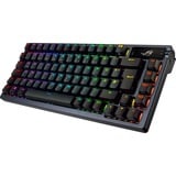 ASUS ROG Azoth teclado Juego USB + RF Wireless + Bluetooth QWERTY Negro, Teclado para gaming Gunmetal, Inalámbrico y alámbrico, USB + RF Wireless + Bluetooth, Interruptor mecánico, QWERTY, LED RGB, Negro