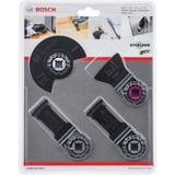 Bosch 2 608 661 696 accesorio para herramienta multifunción Juego de aspas, Conjunto plateado, Juego de aspas, Madera, Acero de alto carbono (HCS), 4 pieza(s), Blister