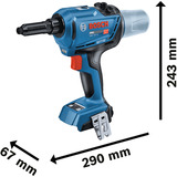 Bosch Pistola de remaches a batería GRG 18V-16 C Professional solo, 18Volt azul/Negro, Minorista