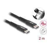 DeLOCK Cable USB-C 2.0 con revestimiento textil magnético negro