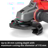 EINHELL Amoladora angular profesional inalámbrica AXXIO 18/115, 18Volt rojo/Negro