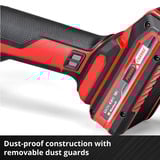 EINHELL Amoladora angular profesional inalámbrica AXXIO 18/115, 18Volt rojo/Negro