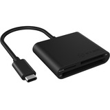 ICY BOX IB-CR301-C3 lector de tarjeta USB 3.2 Gen 1 (3.1 Gen 1) Type-C Negro, Lector de tarjetas negro, CF, MicroSD (TransFlash), MicroSDHC, MicroSDXC, SD, SDHC, SDXC, Negro, 5000 Mbit/s, Aluminio, USB 3.2 Gen 1 (3.1 Gen 1) Type-C, 43 mm
