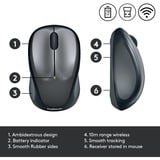 Logitech M235 ratón Oficina Ambidextro RF inalámbrico Óptico 1000 DPI negro/Gris, Ambidextro, Óptico, RF inalámbrico, 1000 DPI, Gris