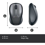 Logitech M235 ratón Oficina Ambidextro RF inalámbrico Óptico 1000 DPI negro/Gris, Ambidextro, Óptico, RF inalámbrico, 1000 DPI, Gris