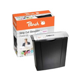 Peach PS400-02 triturador de papel Corte en tiras 72 dB 22 cm Negro, Plata, Destructora de documentos plateado/Negro, Corte en tiras, 22 cm, 7 mm, 8 L, 50 hojas, 72 dB