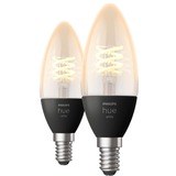 Philips HUE Pack de 2 E14, Lámpara LED Philips Hue White Pack de 2 E14, Bombilla inteligente, Negro, Bluetooth/Zigbee, LED, E14, Blanco suave