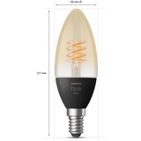 Philips Hue Vela - Bombilla inteligente E14 - (paquete de 2), Lámpara LED Philips Hue White Vela - Bombilla inteligente E14 - (paquete de 2), Bombilla inteligente, Negro, Bluetooth/Zigbee, LED, E14, Blanco suave