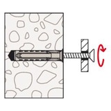 fischer Tacos SX Plus 10x50 en cubo, Pasador gris claro