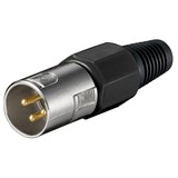 goobay 11749 conector XLR (3-pin) Negro, Metálico, Enchufe negro, XLR (3-pin), Negro, Metálico, Macho, Derecho, Cloruro de polivinilo (PVC), Zinc, Oro