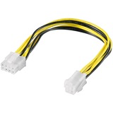goobay 51358 cable de alimentación interna 0,2 m, Adaptador negro/Amarillo, 0,2 m, PCI-E (8-pin), P4 4-pin, Hembra, Macho, Derecho