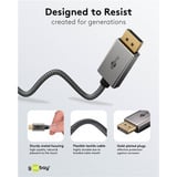 goobay 75707, Cable negro/Plateado
