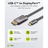 goobay 75707, Cable negro/Plateado