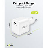 goobay Cargador rápido Nano USB-C PD GaN 45 W blanco