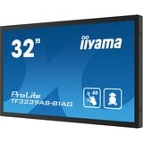 iiyama TF3239AS-B1AG pantalla de señalización Pantalla plana para señalización digital 80 cm (31.5") LED 500 cd / m² Full HD Negro Pantalla táctil Procesador incorporado Android 24/7, Pantalla de gran formato negro (mate), Pantalla plana para señalización digital, 80 cm (31.5"), LED, 1920 x 1080 Pixeles, 24/7
