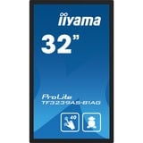 iiyama TF3239AS-B1AG pantalla de señalización Pantalla plana para señalización digital 80 cm (31.5") LED 500 cd / m² Full HD Negro Pantalla táctil Procesador incorporado Android 24/7, Pantalla de gran formato negro (mate), Pantalla plana para señalización digital, 80 cm (31.5"), LED, 1920 x 1080 Pixeles, 24/7