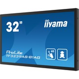 iiyama TF3239AS-B1AG pantalla para PC 80 cm (31.5") 1920 x 1080 Pixeles Full HD LED Pantalla táctil Negro, Pantalla de gran formato negro (mate), 80 cm (31.5"), 1920 x 1080 Pixeles, Full HD, LED, 8 ms, Negro