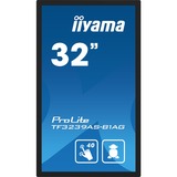 iiyama TF3239AS-B1AG pantalla para PC 80 cm (31.5") 1920 x 1080 Pixeles Full HD LED Pantalla táctil Negro, Pantalla de gran formato negro (mate), 80 cm (31.5"), 1920 x 1080 Pixeles, Full HD, LED, 8 ms, Negro