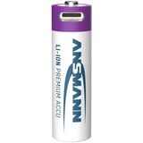 Ansmann Batería Li-Ion Mignon AA tipo 2.000 (mín. 1.800 mAh), paquete de 4 blanco/Violeta