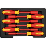 Bosch Juego de llaves de vaso VDE Professional, hexagonal 7-14mm, Llave de tubo rojo/Amarillo
