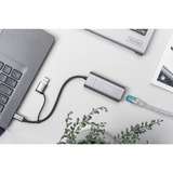 Digitus Adaptador Gigabit Ethernet USB Type-C™ 2.5G, USB-C™ + USB A (USB3.1/3.0) gris, USB-C™ + USB A (USB3.1/3.0), USB-C USB 3.1, RJ-45, Gris