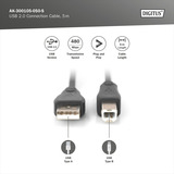 Digitus Cable de conexión USB 2.0 USB-A (conector) > USB-B (conector) negro