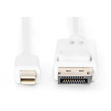 Digitus Cable de conexión mini-DisplayPort > DisplayPort, Full HD 1080p blanco