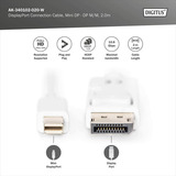 Digitus Cable de conexión mini-DisplayPort > DisplayPort, Full HD 1080p blanco